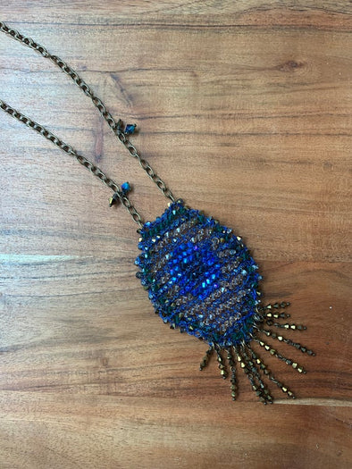 Crystal Peacock Feather Necklace